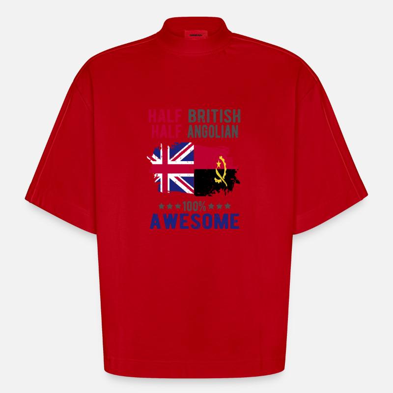 Halb Brite Halb Angolier - Heavyweight Oversized Organic Boxy T-Shirt Made in EU - Rot