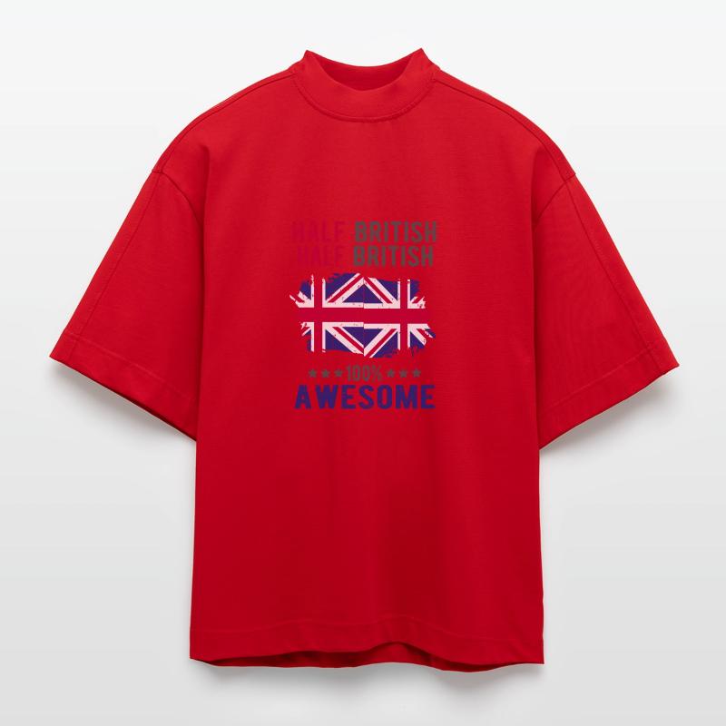 Half British Half British Heavyweight Oversized Organic Boxy T-Shirt Made in EU