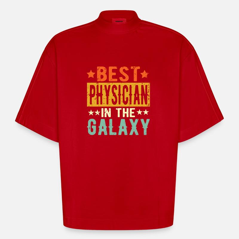 Best Physiker galaxy Physiker Geschenk - Heavyweight Oversized Organic Boxy T-Shirt Made in EU - Rot