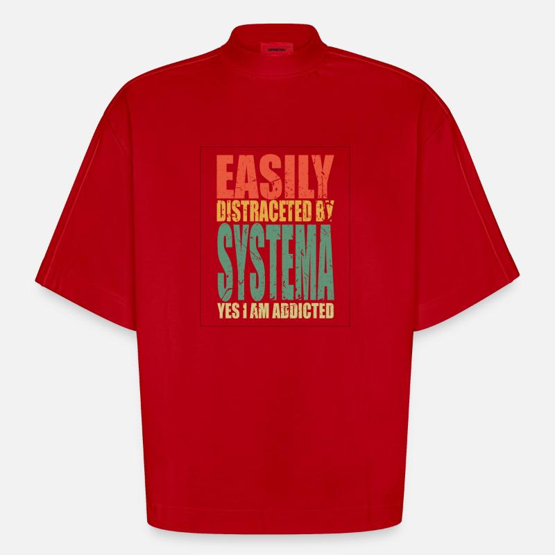 Systema Spruch lustig - Heavyweight Oversized Organic Boxy T-Shirt Made in EU - Rot