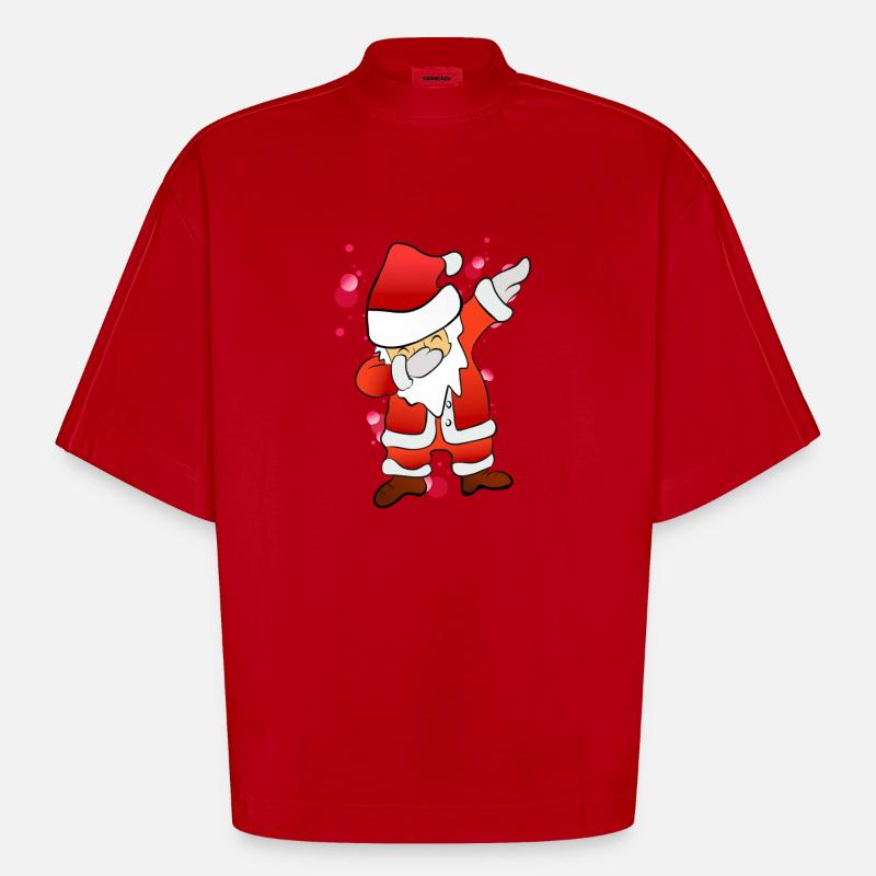 Dabbing Nikolaus - Heavyweight Oversized Organic Boxy T-Shirt Made in EU - Rot