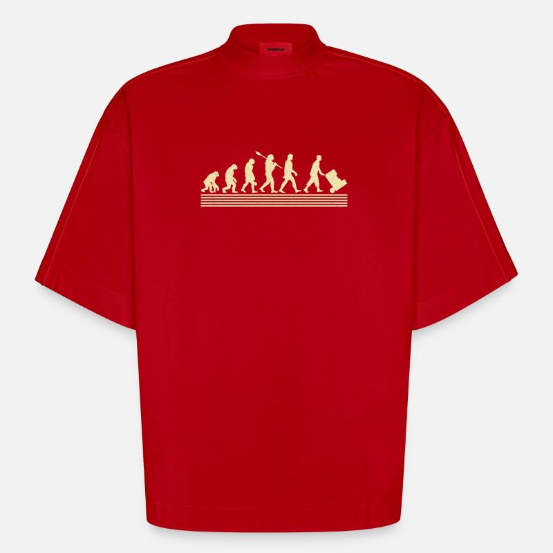 Logistician evolution - Heavyweight Oversized Organic Boxy T-Shirt Made in EU - red