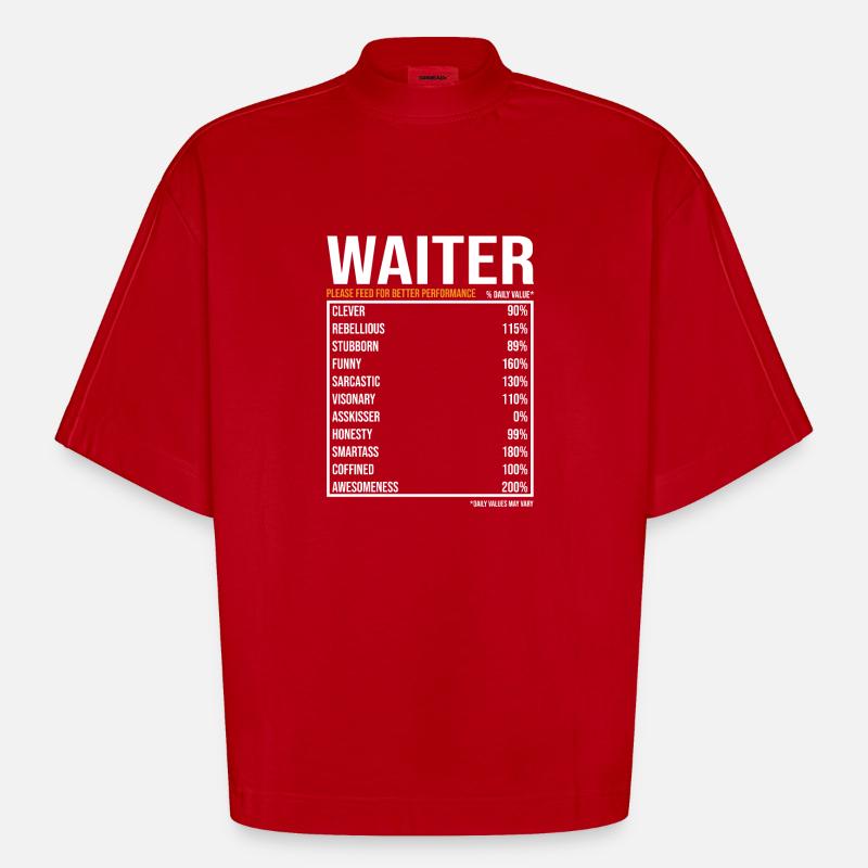 Kellner Spruch Kellner Geschenk - Heavyweight Oversized Organic Boxy T-Shirt Made in EU - Rot