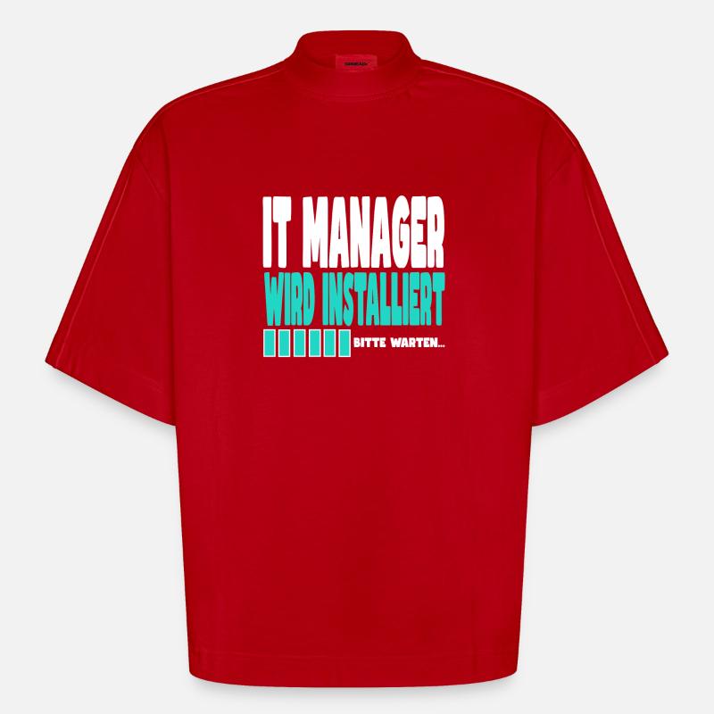 It Manager wird installiert - Heavyweight Oversized Organic Boxy T-Shirt Made in EU - Rot