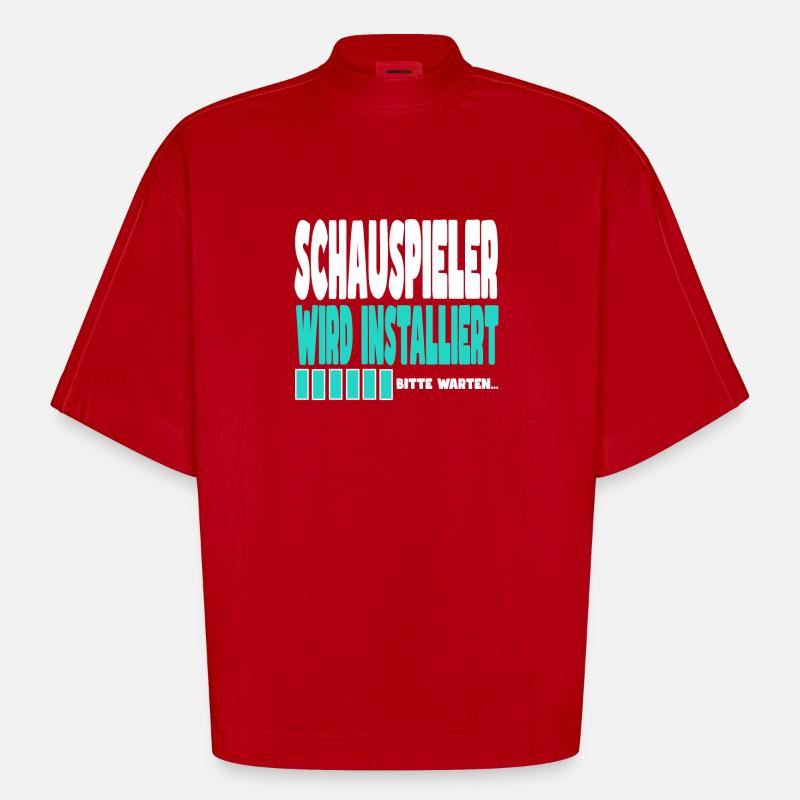 Schauspieler wird installiert - Heavyweight Oversized Organic Boxy T-Shirt Made in EU - Rot