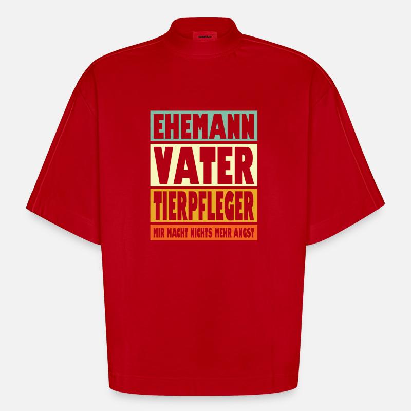 Tierpfleger Vater Ehemann Held - Heavyweight Oversized Organic Boxy T-Shirt Made in EU - Rot