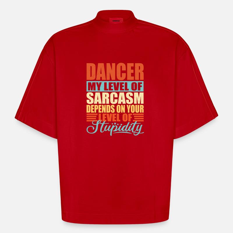 Danseur Danse Cadeau de Danse - T-shirt bio épais oversize Boxy fabriqué en UE - rouge