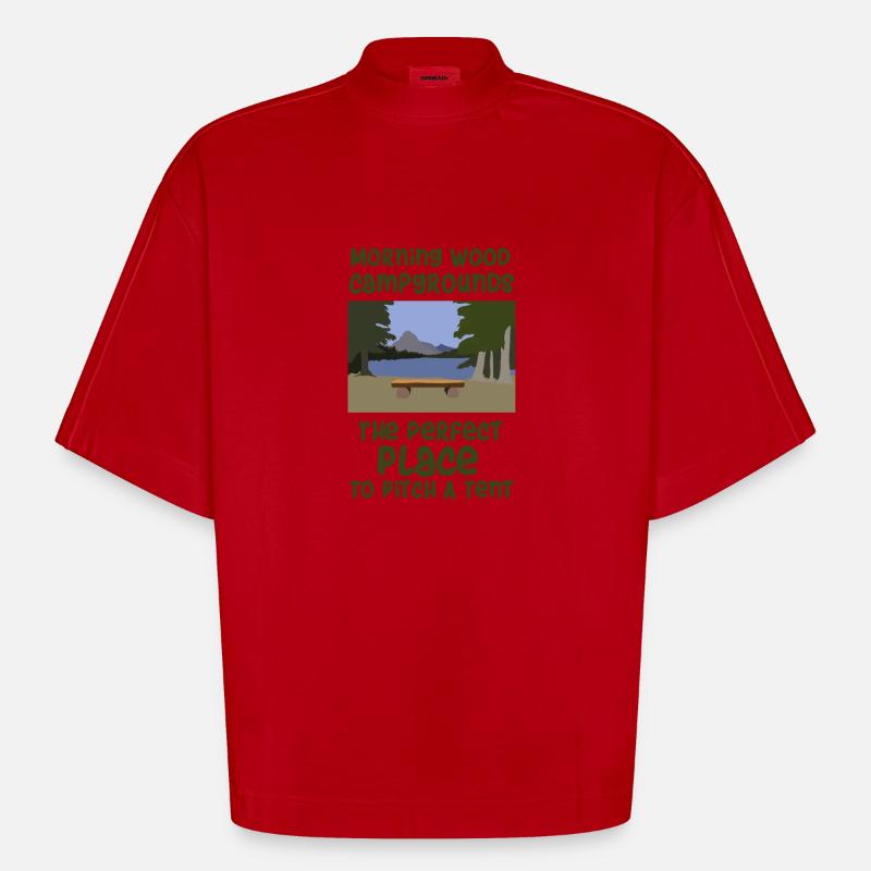 Camping Spruch Zelten - Heavyweight Oversized Organic Boxy T-Shirt Made in EU - Rot