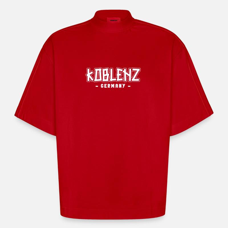 Coblenzerin Coblence Coblence - T-shirt bio épais oversize Boxy fabriqué en UE - rouge
