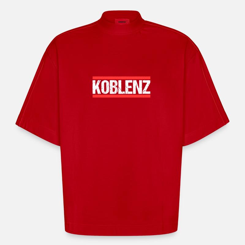 Coblenzerin Coblence Coblence - T-shirt bio épais oversize Boxy fabriqué en UE - rouge