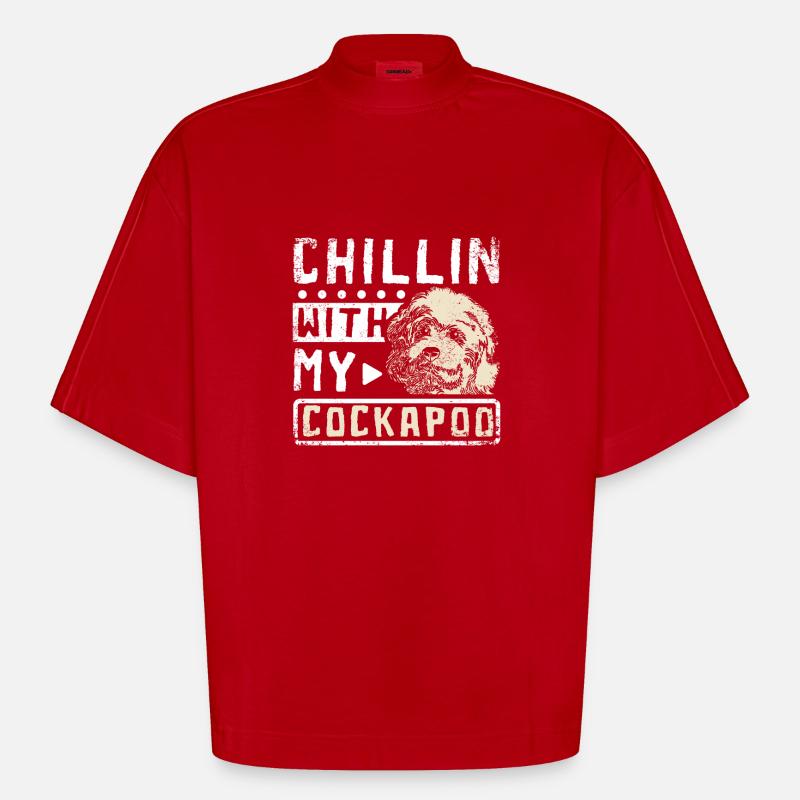 chillin with my cockapoo - Heavyweight Oversized Organic Boxy T-Shirt Made in EU - Rot