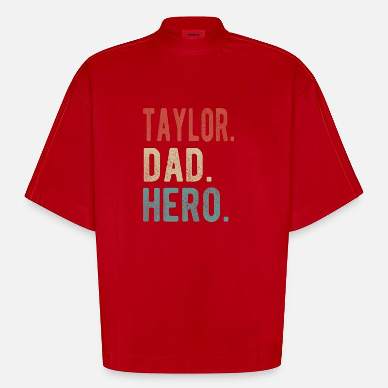 Taylor Dad Held - Heavyweight Oversized Organic Boxy T-Shirt Made in EU - Rot