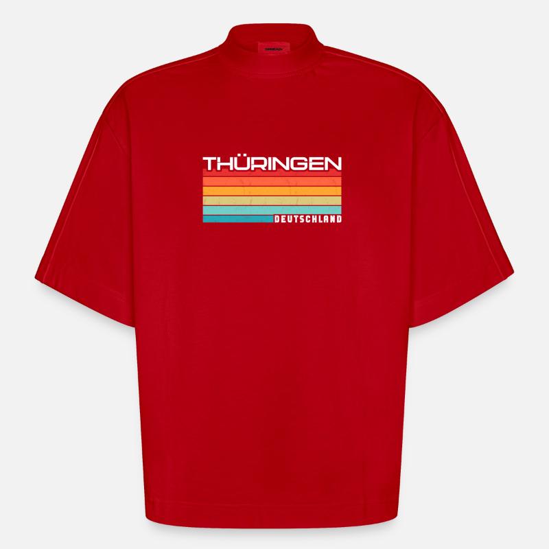 Thuringe Thuringe Thuringe Thuringe - T-shirt bio épais oversize Boxy fabriqué en UE - rouge