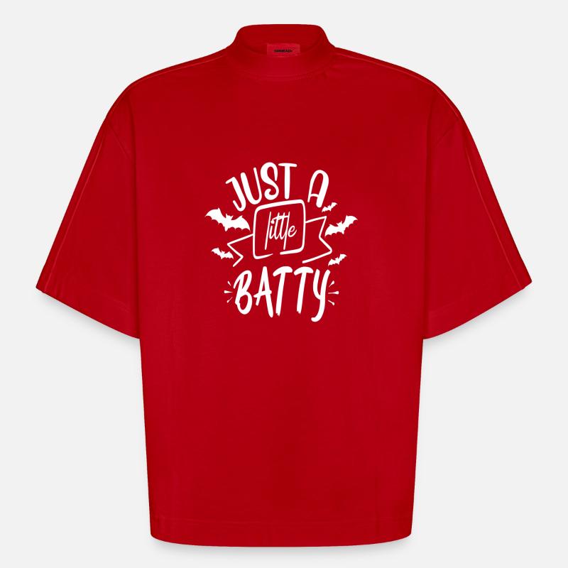Juste un peu de Batty - T-shirt bio épais oversize Boxy fabriqué en UE - rouge