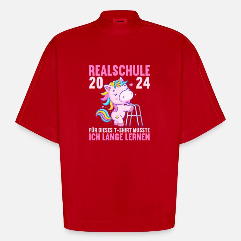 Lycée Jeunes Filles Lycée 2024 - T-shirt bio épais oversize Boxy fabriqué en UE - rouge