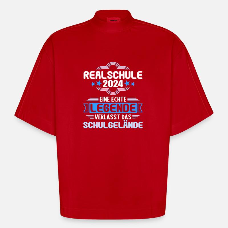 Lycée Jeunes Filles Lycée 2024 - T-shirt bio épais oversize Boxy fabriqué en UE - rouge