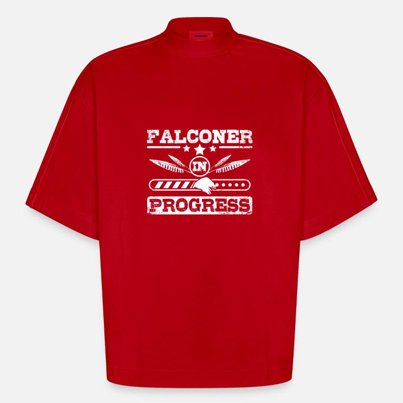 Future Falconer in progress - Heavyweight Oversized Organic Boxy T-Shirt Made in EU - Rot