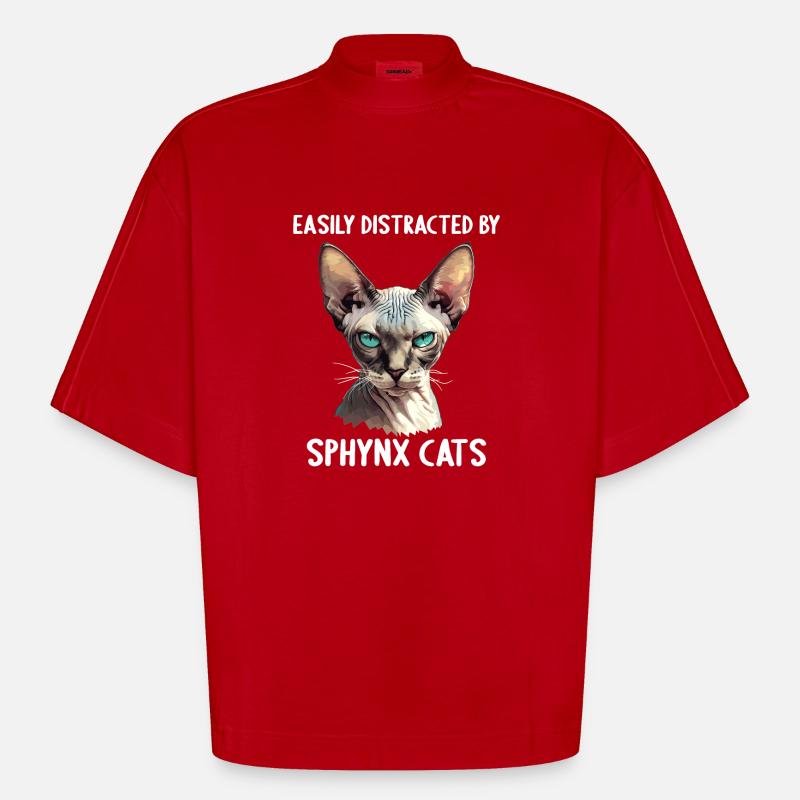 Sphynx Kätzchen Sphynx Katze - Heavyweight Oversized Organic Boxy T-Shirt Made in EU - Rot