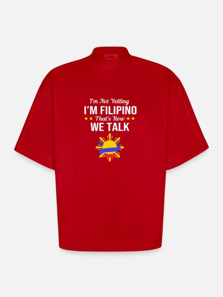 Philippinisch Philippinen - Heavyweight Oversized Organic Boxy T-Shirt Made in EU - Rot