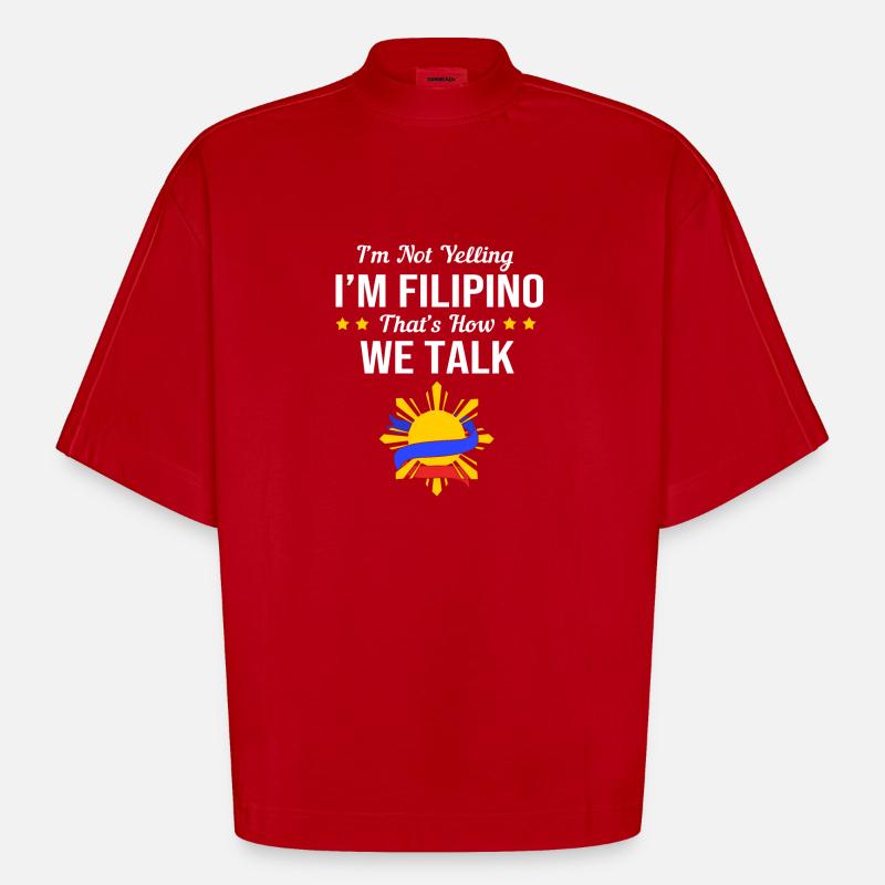 Philippinisch Philippinen - Heavyweight Oversized Organic Boxy T-Shirt Made in EU - Rot