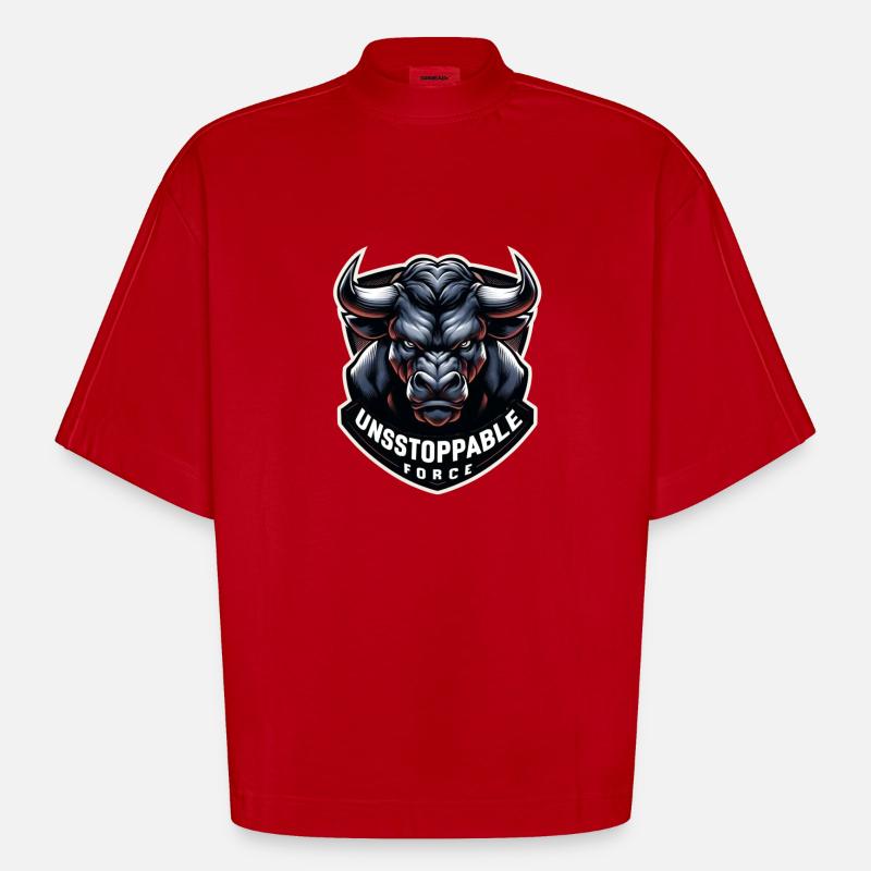 Unstoppable Force - Heavyweight Oversized Organic Boxy T-Shirt Made in EU - Rot