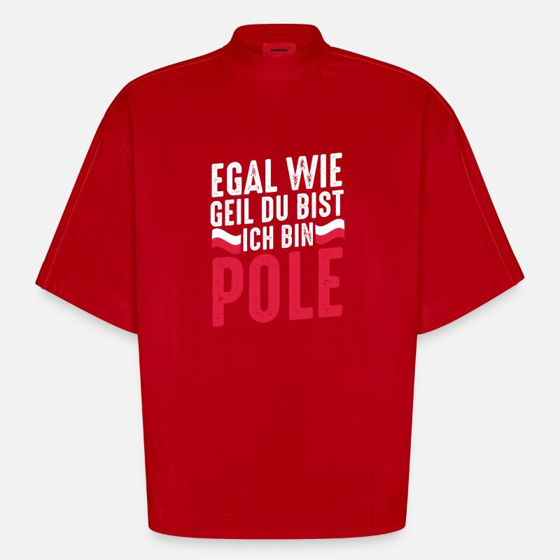 Pole Polnisch Polen - Heavyweight Oversized Organic Boxy T-Shirt Made in EU - Rot