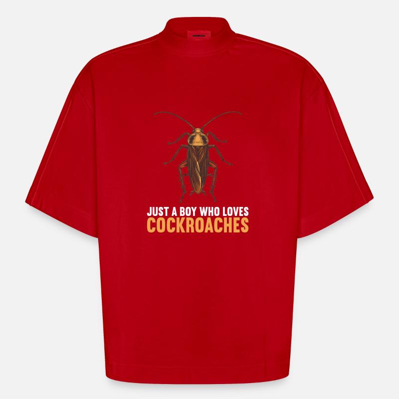 cafards cafards cafards cafard - T-shirt bio épais oversize Boxy fabriqué en UE - rouge