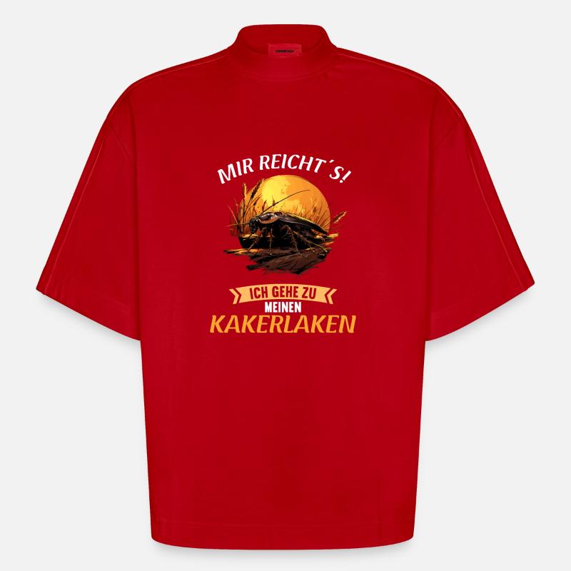 cafards cafards cafards cafard - T-shirt bio épais oversize Boxy fabriqué en UE - rouge