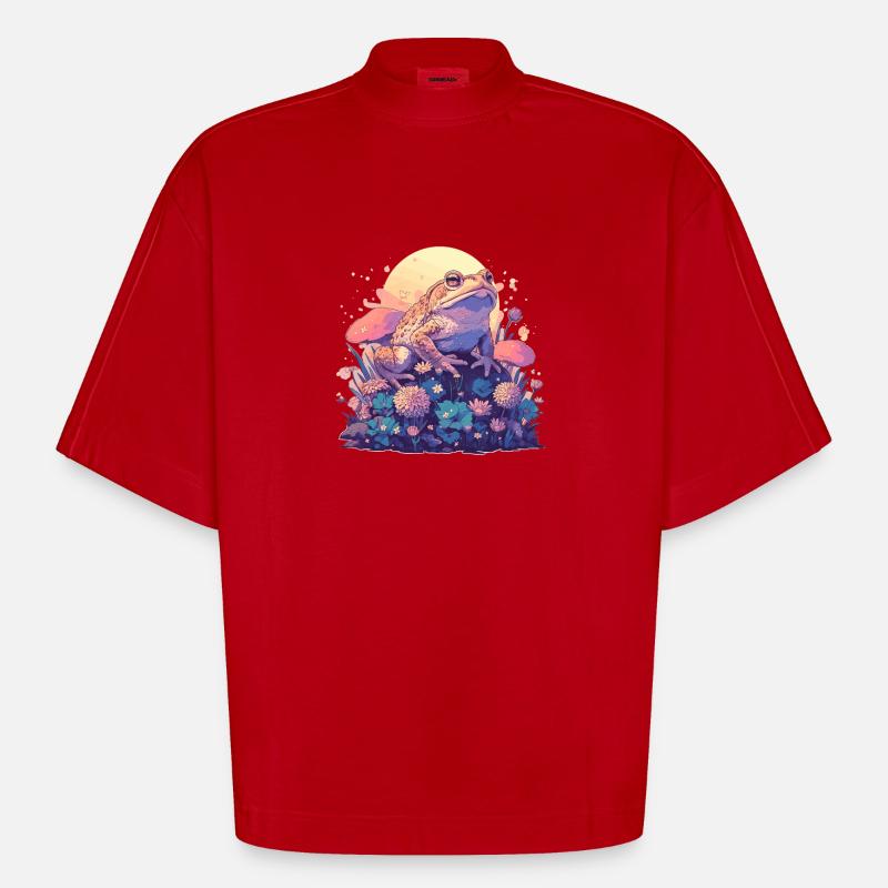 Toad Toads Toad - Heavyweight Oversized Organic Boxy T-Shirt Made in EU - red