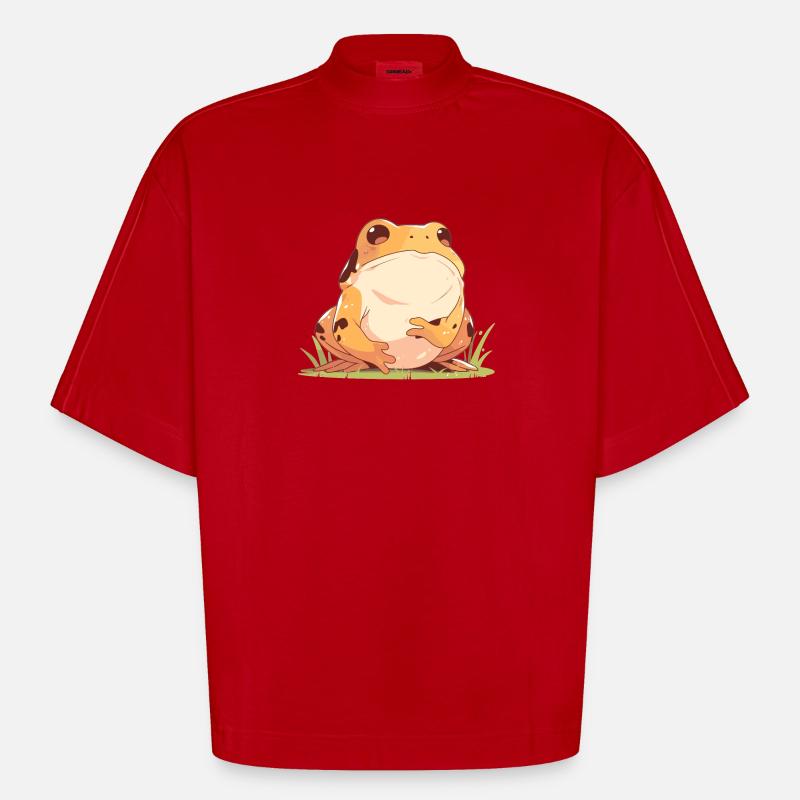Toad Toads Toad - Heavyweight Oversized Organic Boxy T-Shirt Made in EU - red