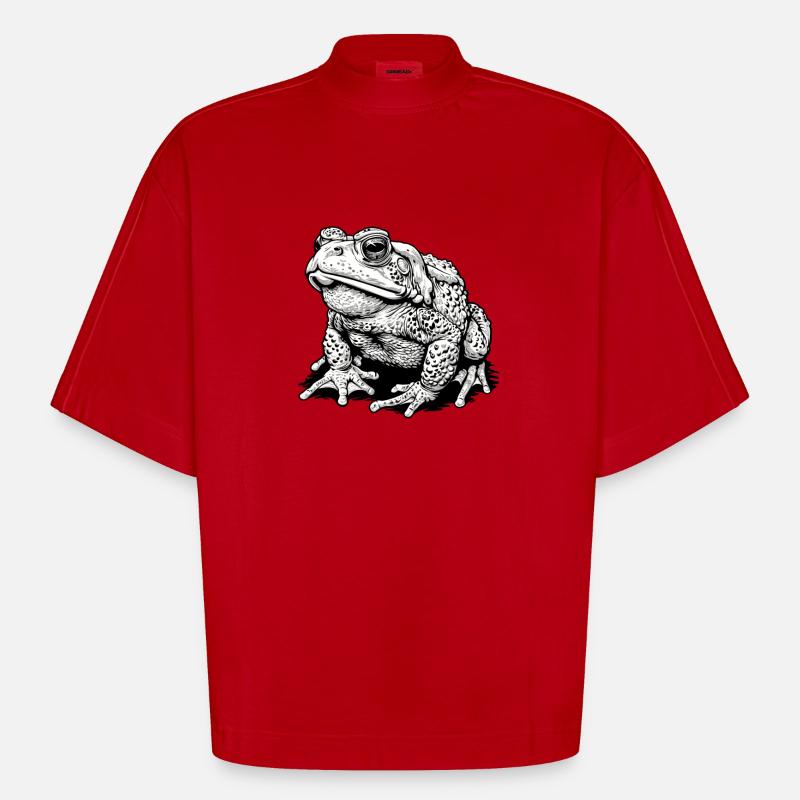 Toad Toads Toad - Heavyweight Oversized Organic Boxy T-Shirt Made in EU - red