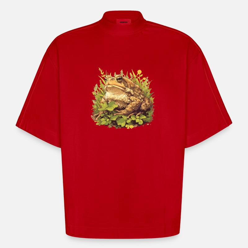 Toad Toads Toad - Heavyweight Oversized Organic Boxy T-Shirt Made in EU - red