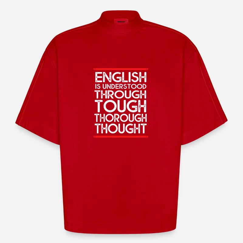 Professeur d’anglais Professeur d’anglais - T-shirt bio épais oversize Boxy fabriqué en UE - rouge