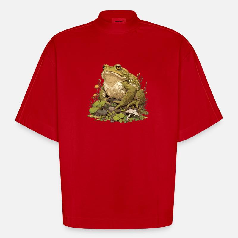 Toad Toads Toad - Heavyweight Oversized Organic Boxy T-Shirt Made in EU - red