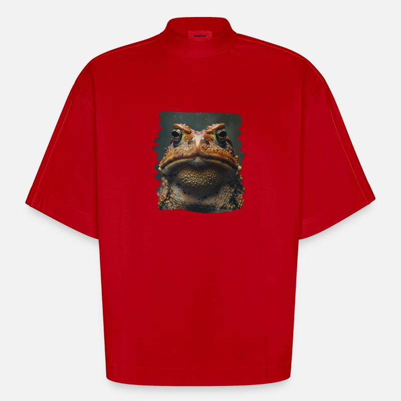 Toad Toads Toad - Heavyweight Oversized Organic Boxy T-Shirt Made in EU - red