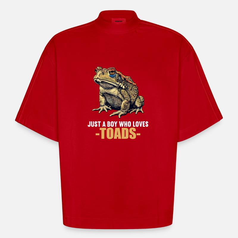 Toad Toads Toad - Heavyweight Oversized Organic Boxy T-Shirt Made in EU - red