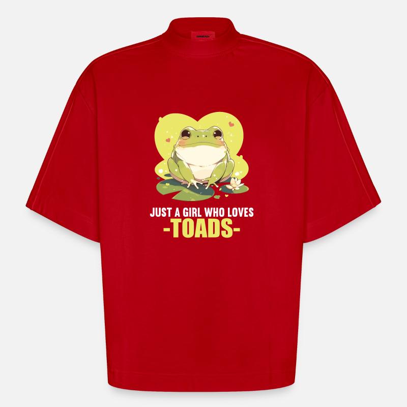 Crapaud crapaud crapaud - T-shirt bio épais oversize Boxy fabriqué en UE - rouge