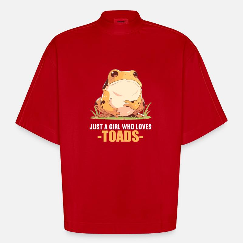 Crapaud crapaud crapaud - T-shirt bio épais oversize Boxy fabriqué en UE - rouge