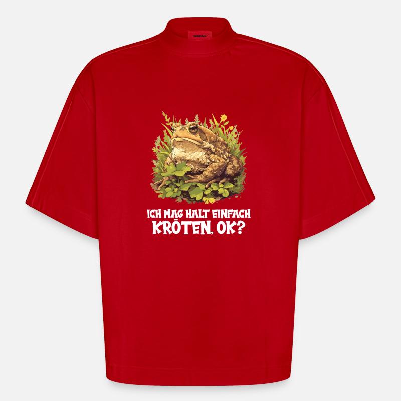 Toad Toads Toad - Heavyweight Oversized Organic Boxy T-Shirt Made in EU - red
