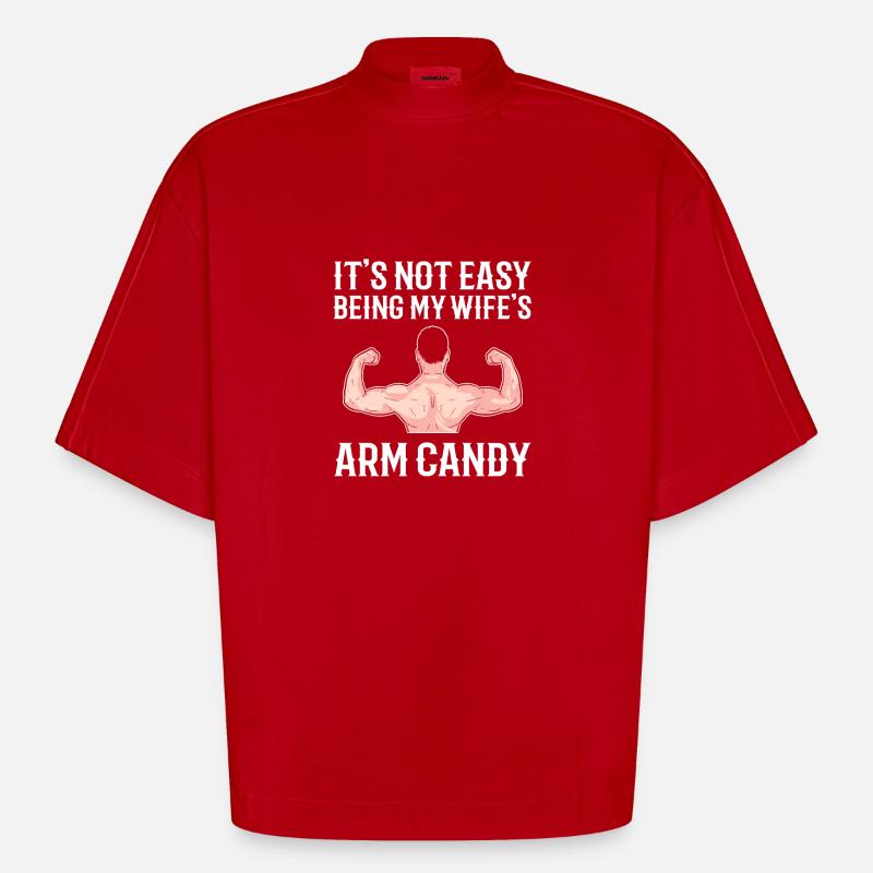 Arm Candy Ehemann - Heavyweight Oversized Organic Boxy T-Shirt Made in EU - Rot