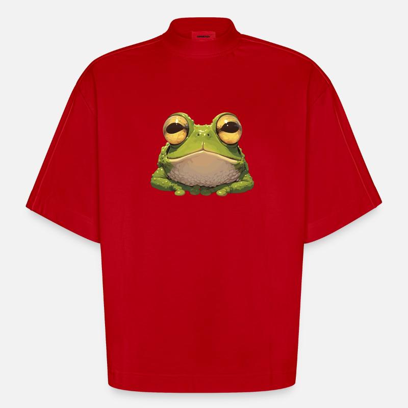 Toad Toads Toad - Heavyweight Oversized Organic Boxy T-Shirt Made in EU - red