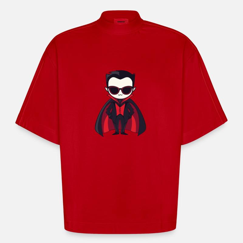 Vampire Halloween Cool - T-shirt bio épais oversize Boxy fabriqué en UE - rouge