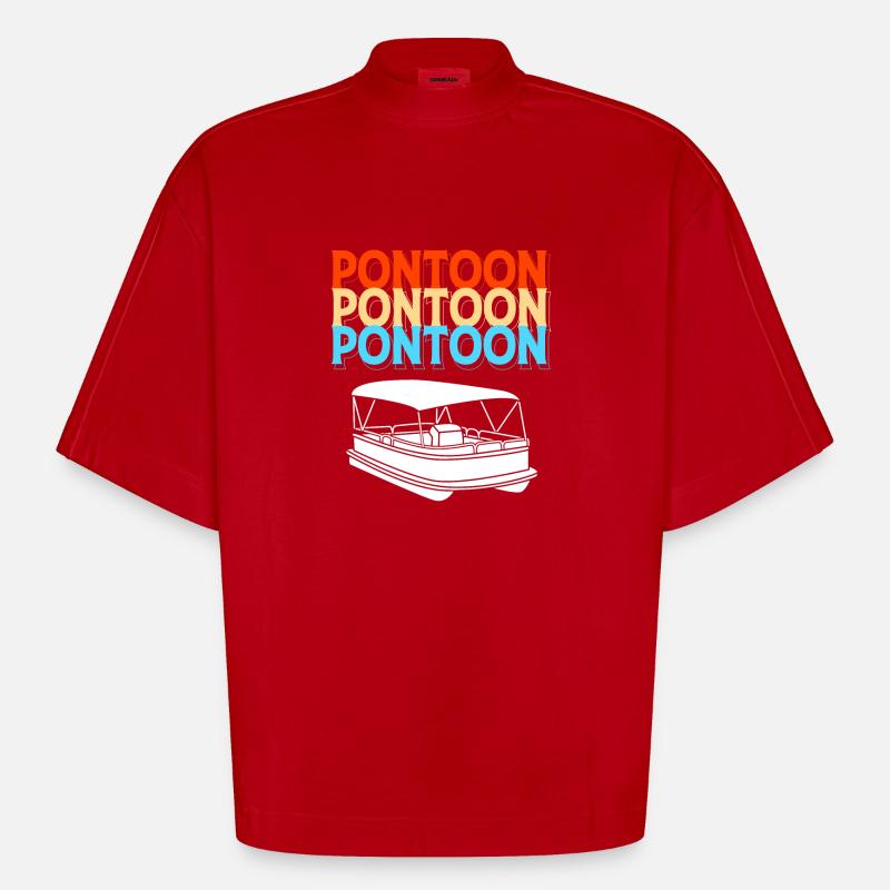 Pontonboot Boot Boote - Heavyweight Oversized Organic Boxy T-Shirt Made in EU - Rot