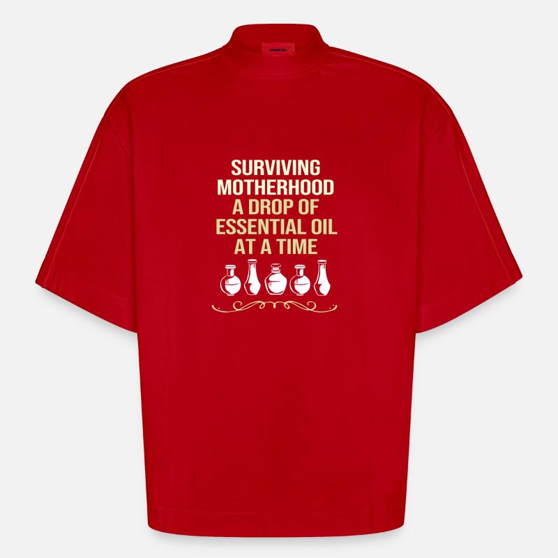Ätherisches Öl - Heavyweight Oversized Organic Boxy T-Shirt Made in EU - Rot
