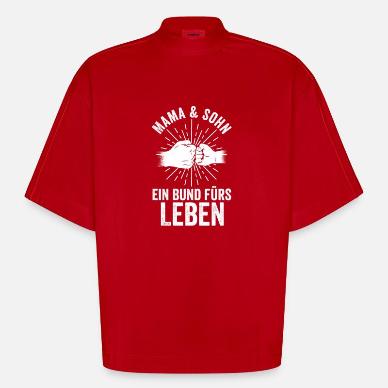 Mutter Mama Und Sohn - Heavyweight Oversized Organic Boxy T-Shirt Made in EU - Rot