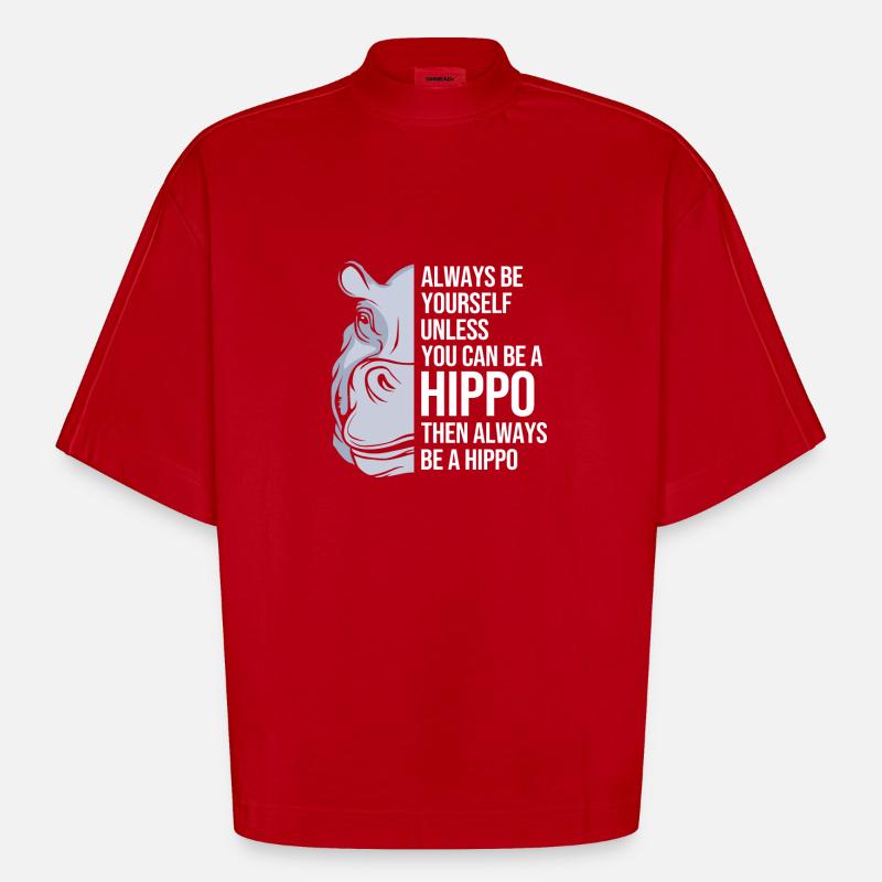 Nilpferd - Heavyweight Oversized Organic Boxy T-Shirt Made in EU - Rot