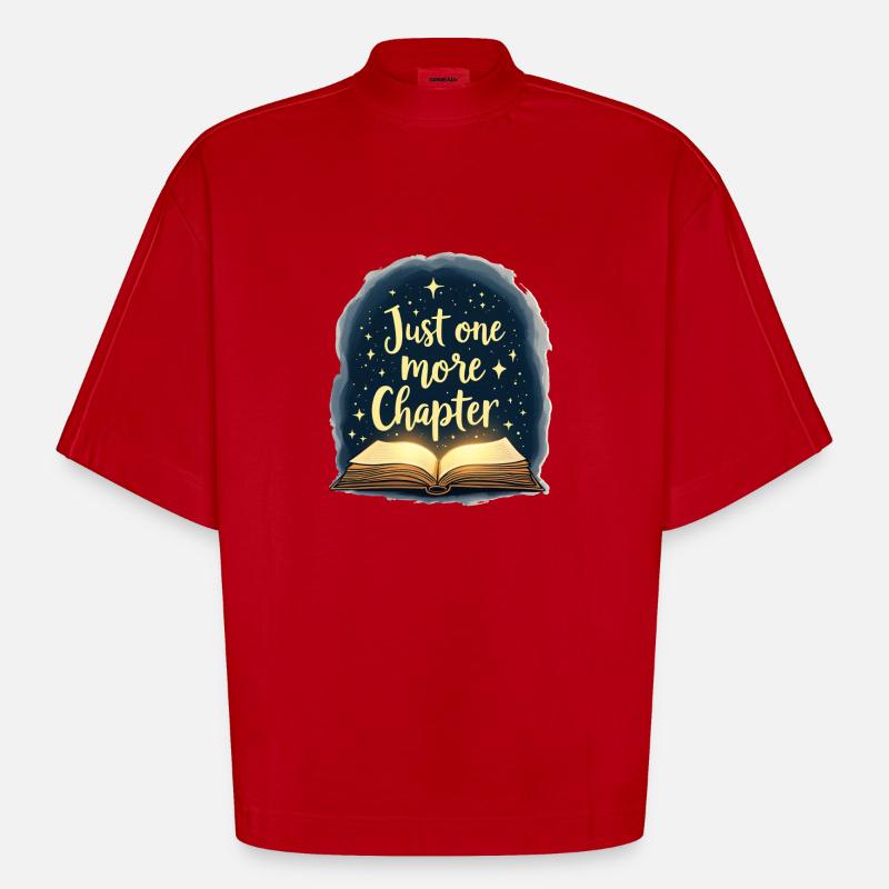 NUR NOCH EIN KAPITEL - Heavyweight Oversized Organic Boxy T-Shirt Made in EU - Rot