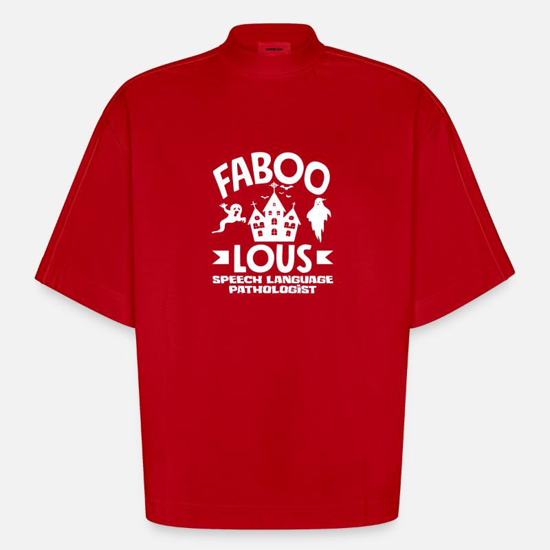 Faboolous Speech Language Pathologist - Heavyweight Oversized Organic Boxy T-Shirt Made in EU - red