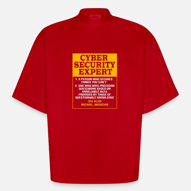 Cybersecurity Cyber Programmierer Hacker - Heavyweight Oversized Organic Boxy T-Shirt Made in EU - Rot