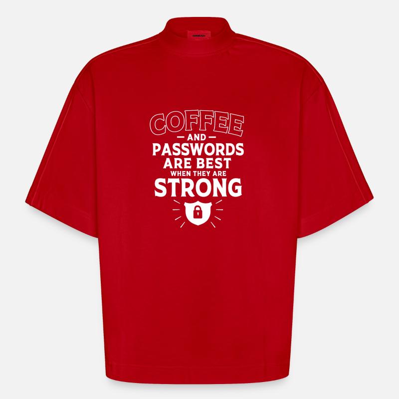Cybersecurity Cyber Programmer Hacker - Heavyweight Oversized Organic Boxy T-Shirt Made in EU - red